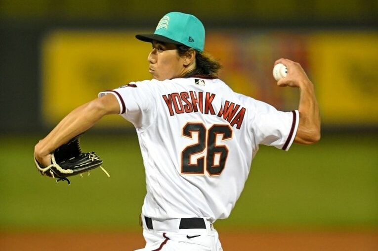 今年、ダイヤモンドバックスの傘下マイナーに所属して4年目を迎える吉川峻平 ／ photograph by Getty Images