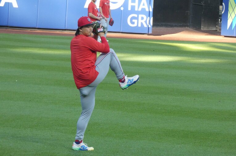 調整する小笠原　©Yuki Yamada