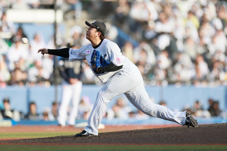 ７日のバファローズ戦で最後を締めた横山　©︎JIJI PRESS