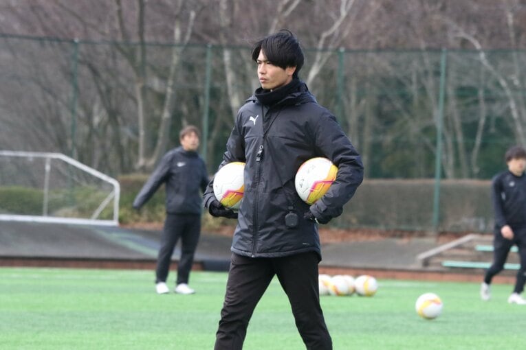 筑波大蹴球部のヘッドコーチに就任した戸田伊吹（4年）©︎Takahito Ando