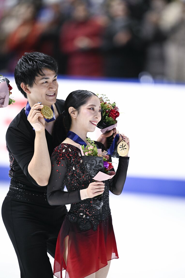 全日本選手権で優勝した三浦璃来・木原龍一　©Asami Enomoto