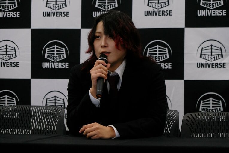 マリーゴールドでの所属ラストマッチに向けた会見に出席した林下詩美