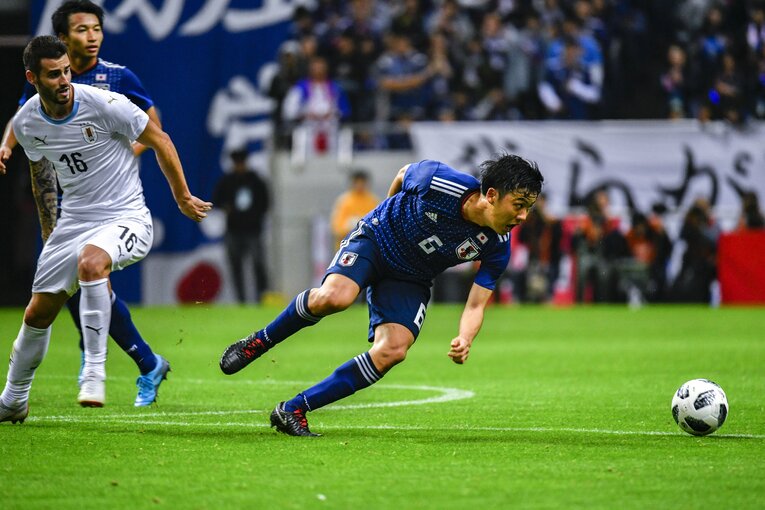 2018年ウルグアイ戦　©︎Takuya Sugiyama／JMPA