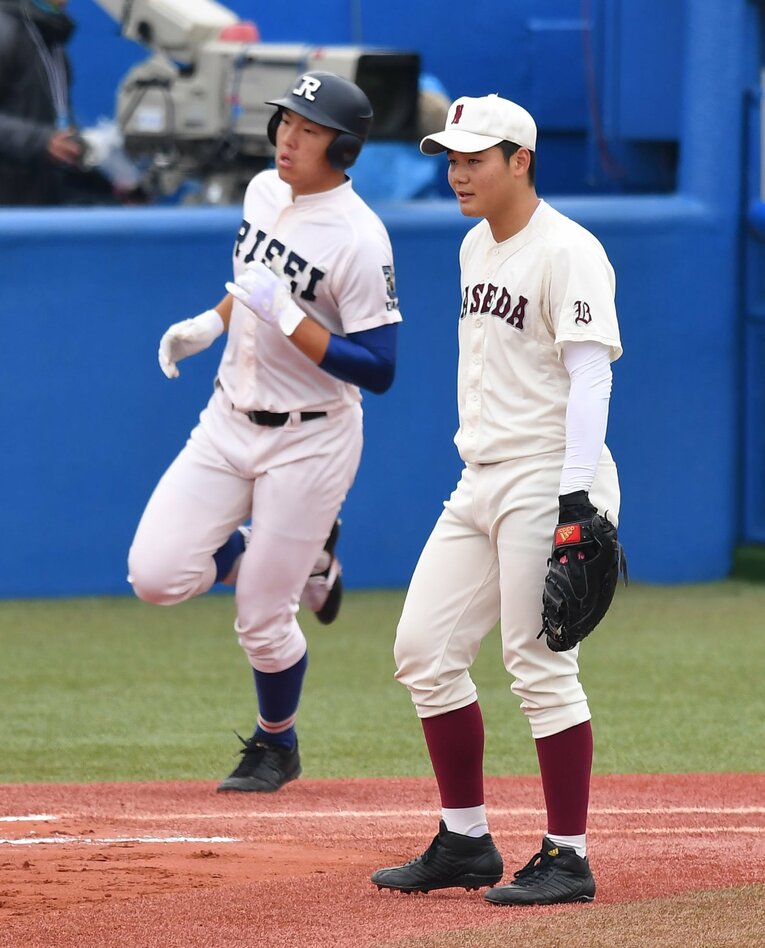 明治神宮大会で対戦した安田と清宮（2016年11月）©️Sankei Shimbun