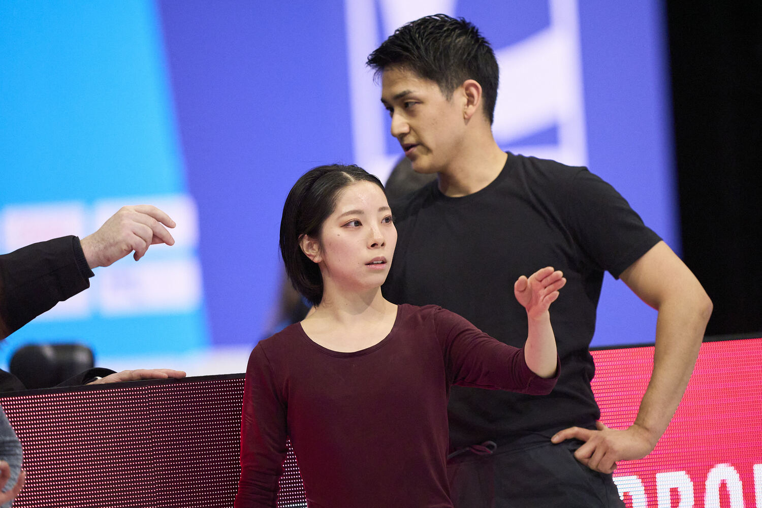 前日の公式練習での表情　©JIJI PRESS