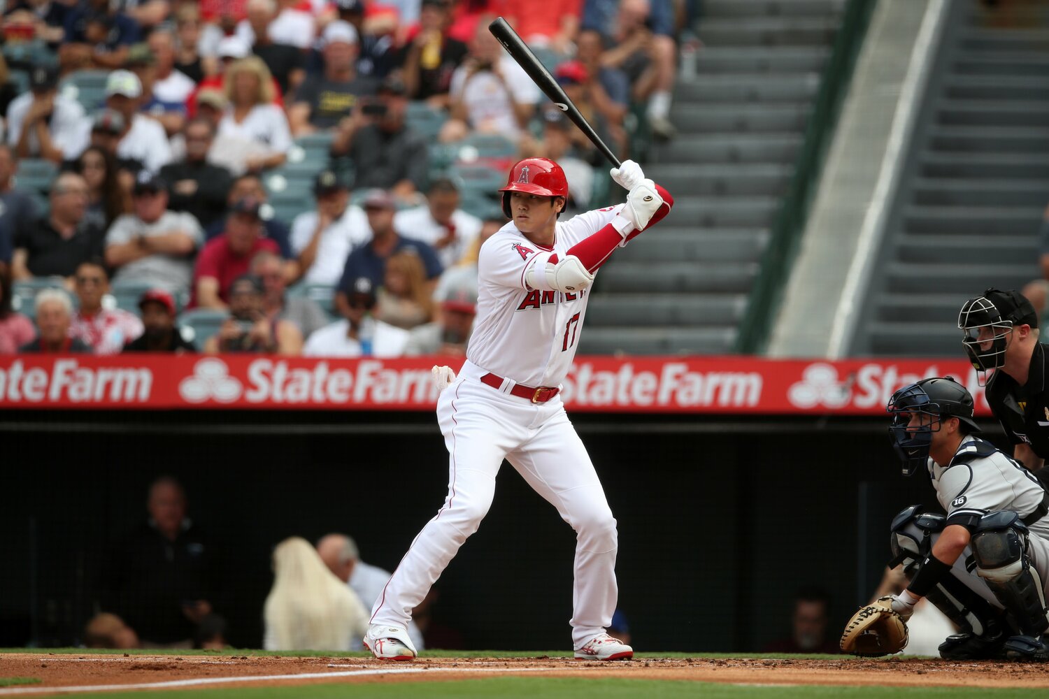 昨季の打撃フォーム。バットヘッドの角度が変わっているという　©Getty Images