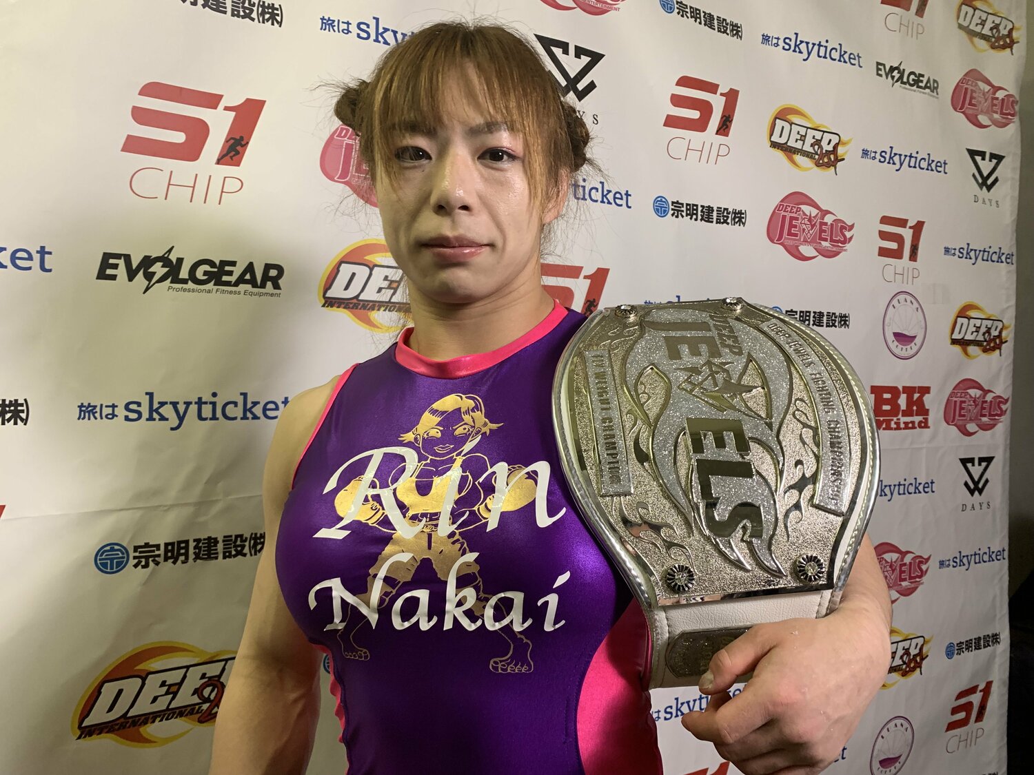 試合後にはUFC再挑戦をアピールした中井 ©Norihiro Hashimoto