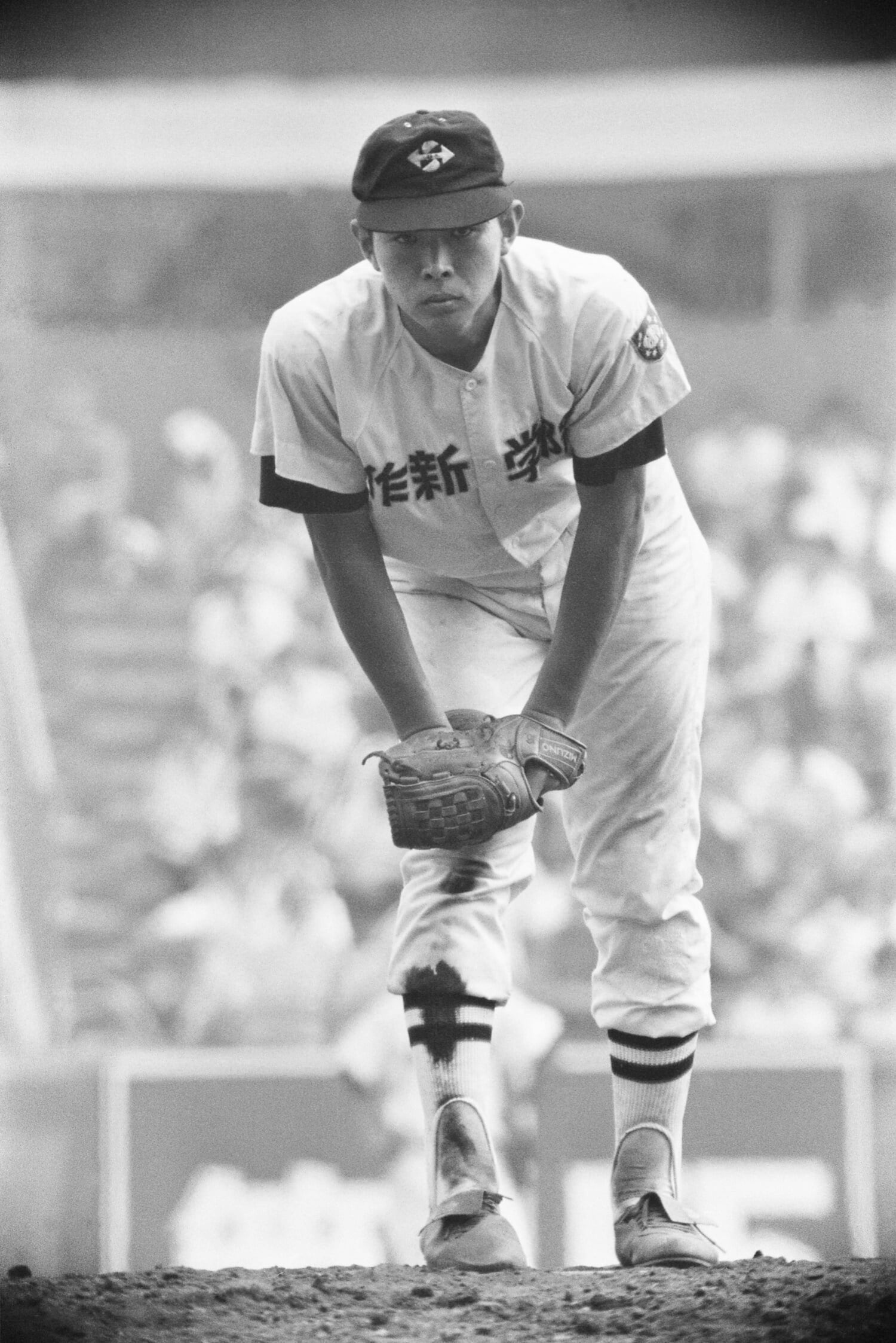 1973年、夏の甲子園1回戦で柳川商と対戦した江川卓。延長15回を投げ抜き23奪三振を記録した　©JIJI PRESS