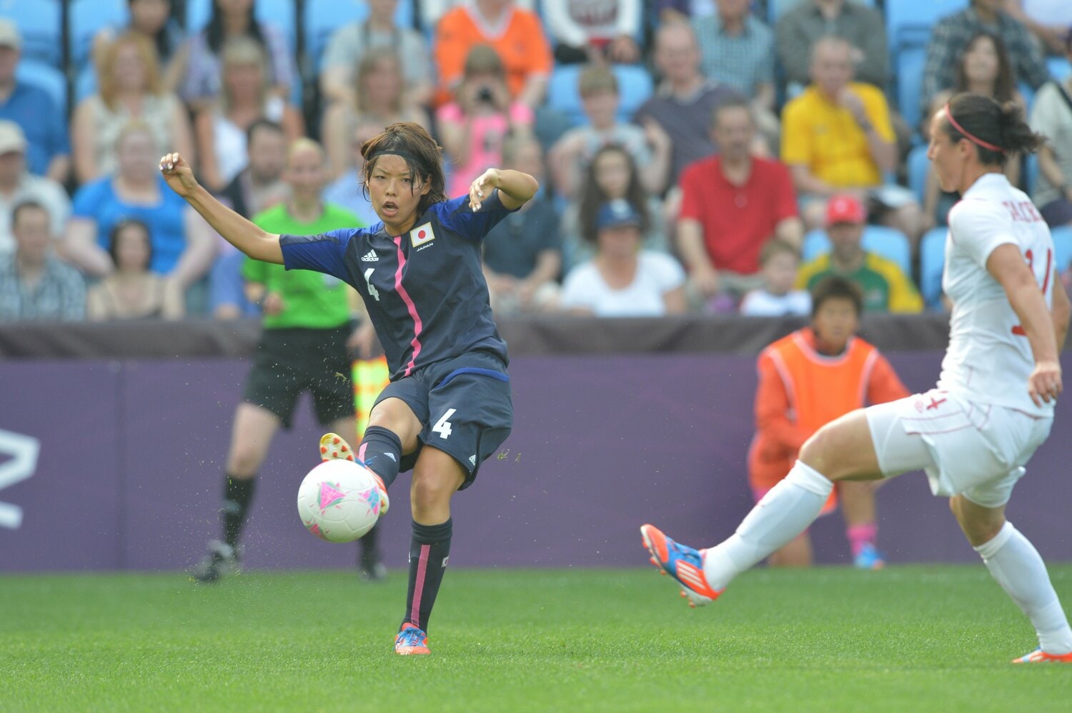 やり投げにスカウトされるほどの身体能力の持ち主だった熊谷。高校時代から知る安藤も、そのポテンシャルに驚かされたという（写真は2012年ロンドン五輪、当時21歳）©︎Getty Images