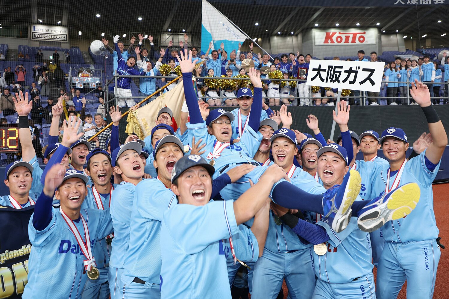 昨年の社会人野球日本選手権で優勝するなどチームとしての総合力も高かった大阪ガス　©JIJI PRESS