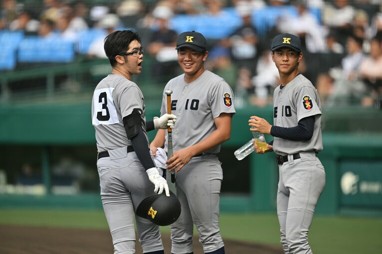 準々決勝・沖縄尚学戦での丸田ら慶応ナインの躍動＋森林監督の表情（全20枚）　©Hideki Sugiyama