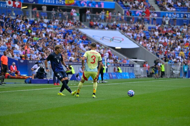 関根大輝が飛躍的に成長したと振り返るパリ五輪・スペイン戦　©Koki Nagahama/JMPA