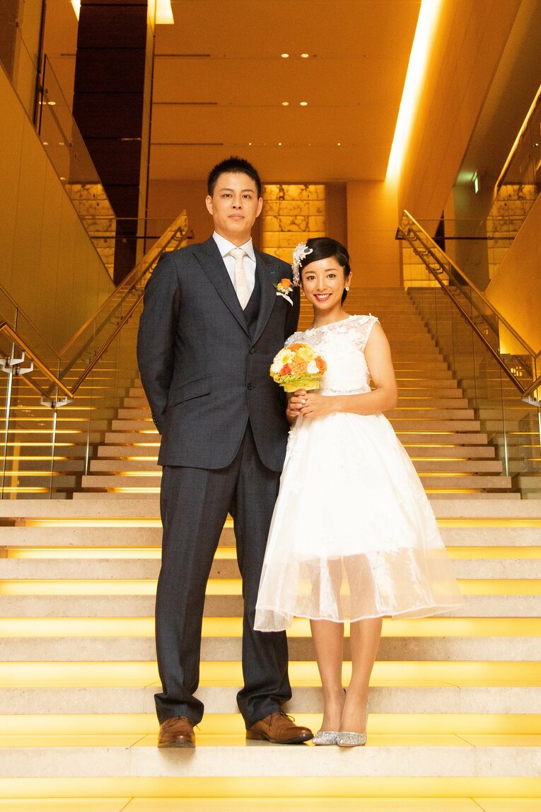 妻・片岡安祐美と（2017年結婚）　©本人提供