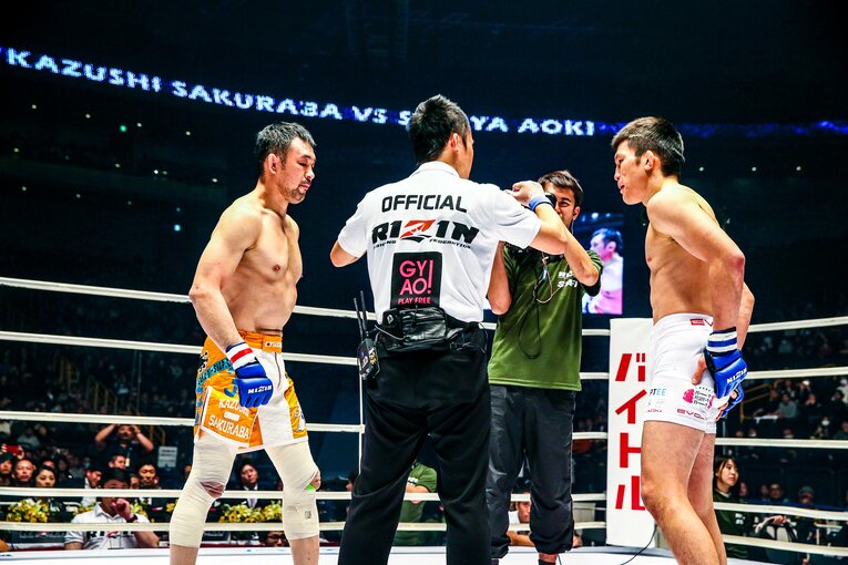 2015年12月29日、RIZINの旗揚げ興行でかつて憧れた桜庭和志と対戦　©RIZIN FF Susumu Nagao