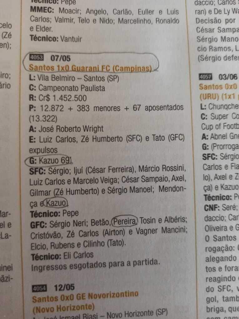 カズとの試合は記録にも残っている　©Hiroaki Sawada