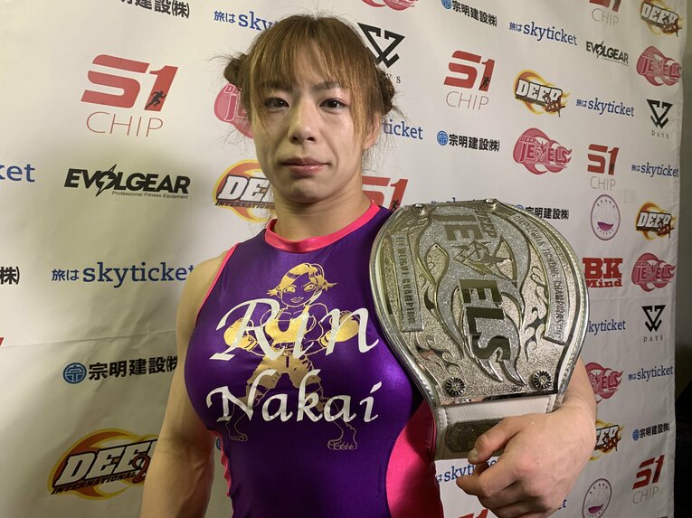 試合後にはUFC再挑戦をアピールした中井　©Norihiro Hashimoto