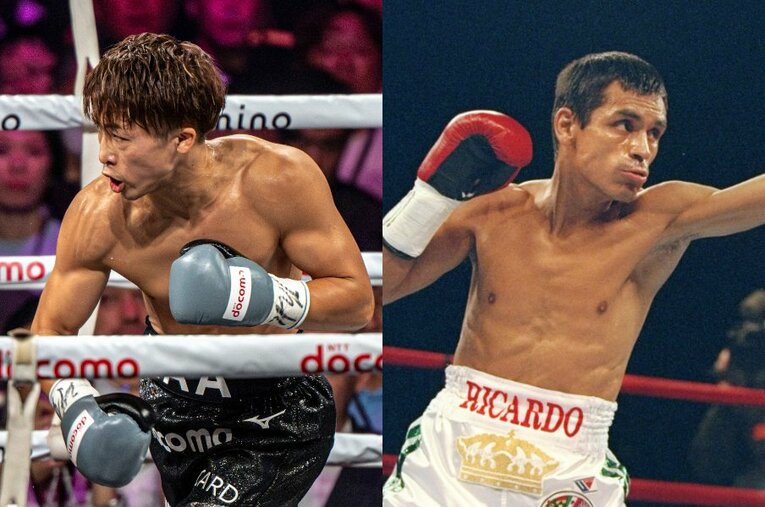 28戦28勝（25KO）の井上尚弥と、52戦51勝（38KO）1分のリカルド・ロペス。ボクシング史に名を残す傑物たちの共通点とは ／ photograph by (L)Takuya Sugiyama/(R)Getty Images