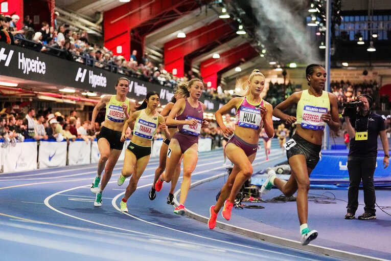 ニューヨークの3000m室内大会で6位となり、8分33秒52のアジア記録を樹立した田中希実　©︎Shizuka Minami