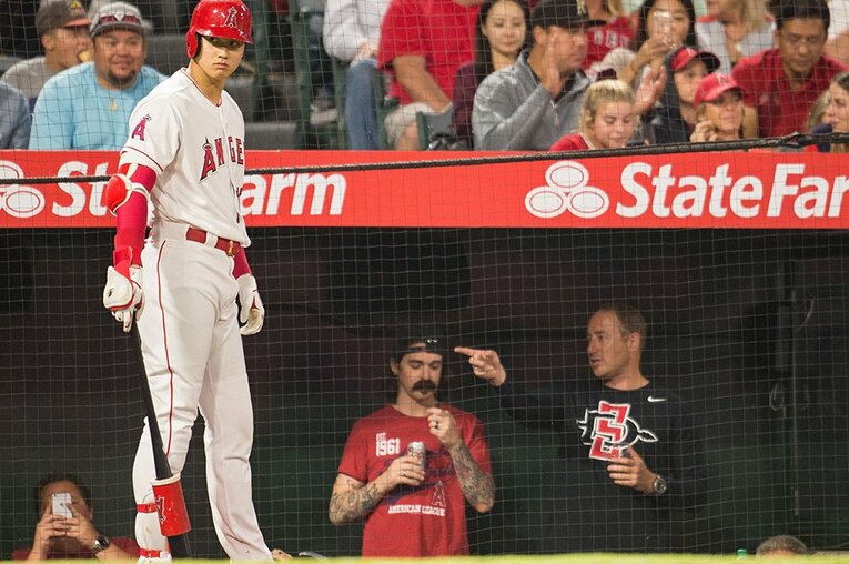 【未公開ショット多数！エンゼルス時代の秘蔵愛されショット】2018年の初々しい大谷（当時24歳） ／ photograph by Nanae Suzuki