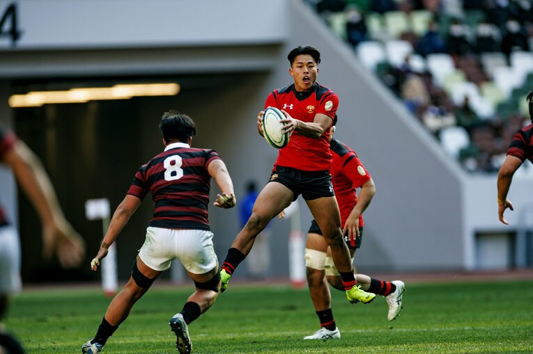 高校時代から快速ウイングとして注目を集めてきたWTB高本とむ（帝京大4年）©︎Kiichi Matsumoto