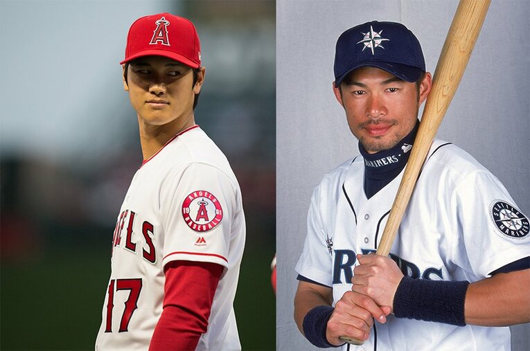 2001年のイチローと2018年の大谷。それぞれのユニフォームが持つ価値は非常に高い ／ photograph by Nanae Suzuki/Getty Images