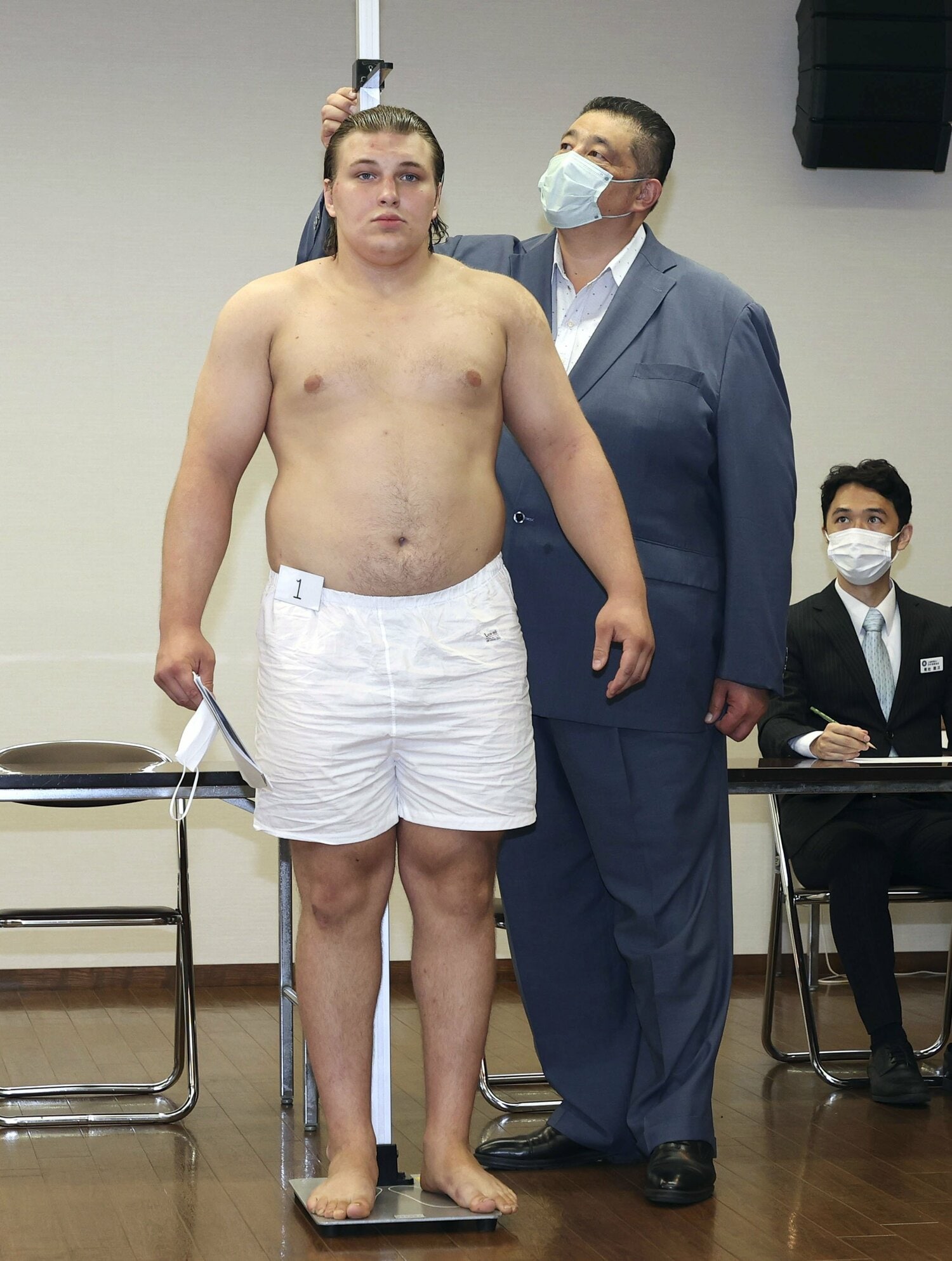 2022年に来日した安青錦（ヤブグシシン・ダニーロ）。写真は翌23年7月の新弟子検査で　©KYODO