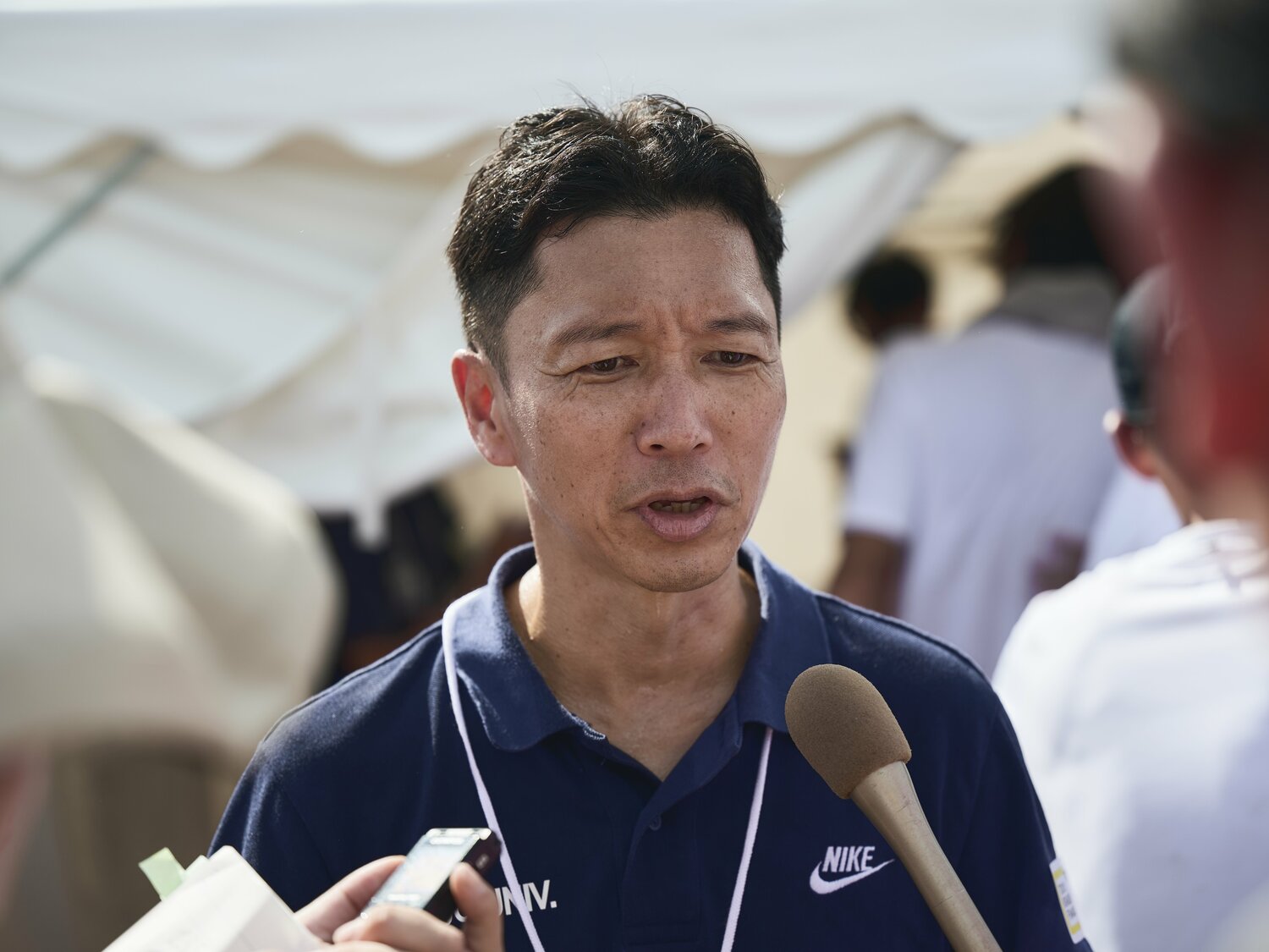 中大・藤原監督（写真は10月の箱根予選会で）　©Yuki Suenaga