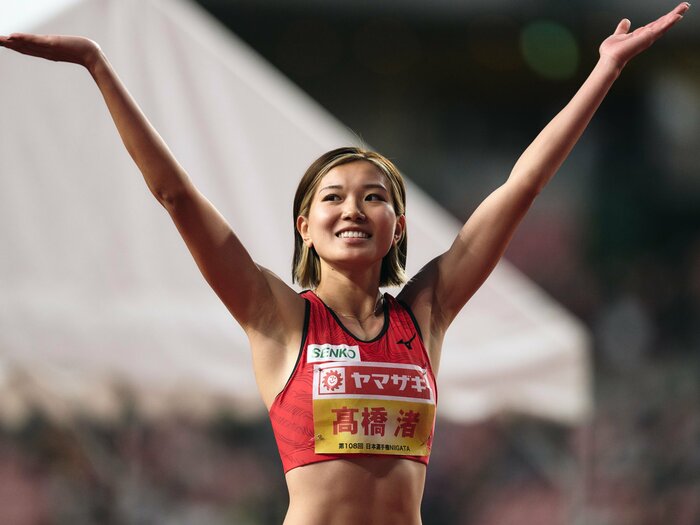 173cmの長身でも「“モデル体型”じゃダメなんです」…「悔しい」日本選手権3連覇で走高跳・高橋渚(24歳)が見せた“成長と課題”<Number Web> photograph by Yuki Suenaga