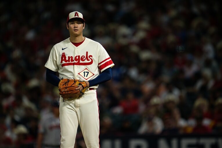 “シティコネクト”のユニホームを着た大谷翔平　©Nanae Suzuki