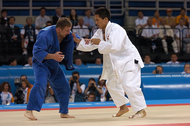 アテネ五輪の野村忠宏 ／ photograph by JMPA