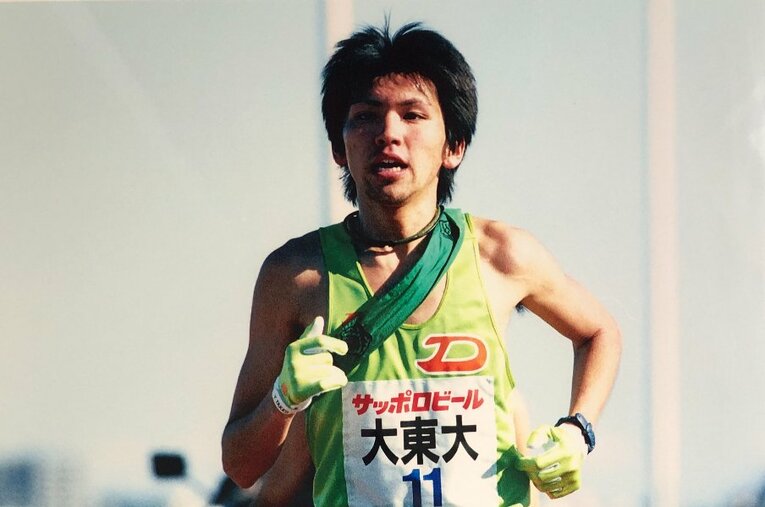 9人抜きの力走を見せた大東文化大4年時の田子康晴さん ／ photograph by Yasuharu Takko
