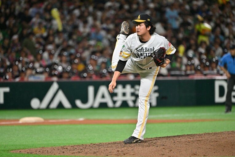 かつてボディビルダーを目指していた“怪物守護神”…杉山一樹のフォーム（最速160キロ超え／2024年）　©Hideki Sugiyama