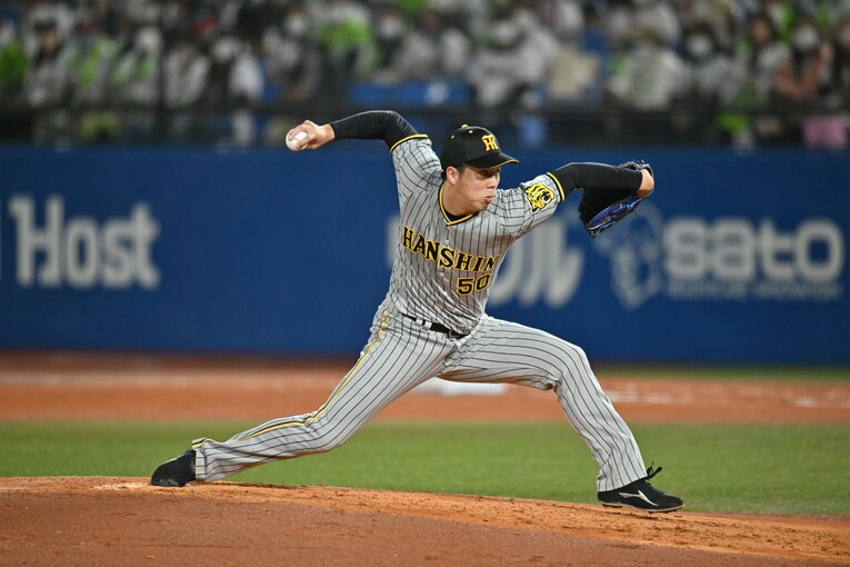 2022年CSファイナル第3戦（ヤクルト戦）の青柳　©Hideki Sugiyama