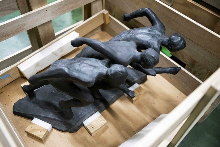 1936年ベルリン五輪で実施された芸術競技・彫刻部門に出品された彫刻家・畑正吉の作品　©Asami Enomoto