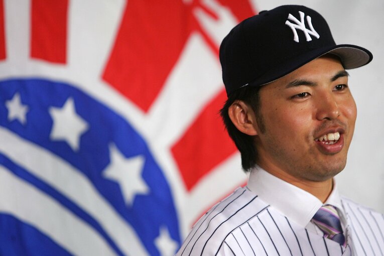 2007年1月、ヤンキースに加入した井川慶　©︎Getty Images