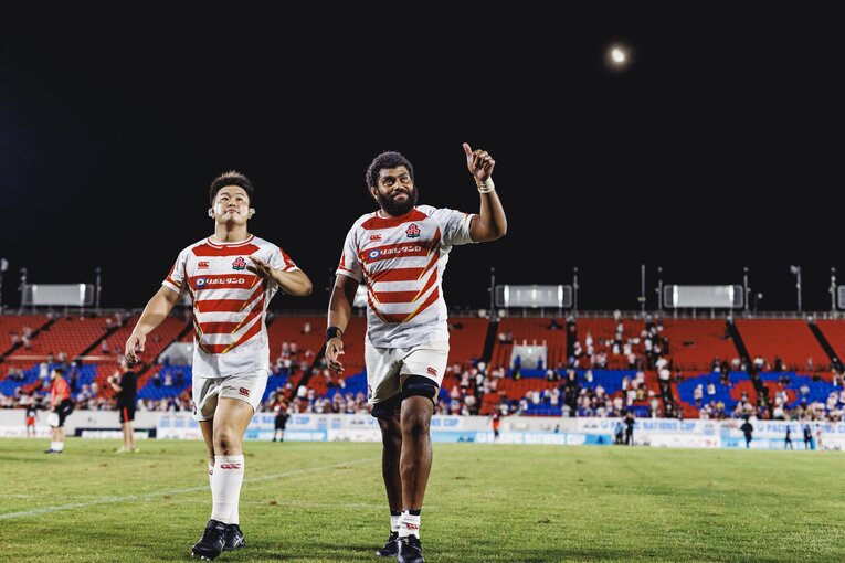 PR竹内柊平（浦安D-rocks）、LOエピネリ・ウルイヴァイティ（三菱重工相模原ダイナボアーズ）©︎Kiichi Matsumoto