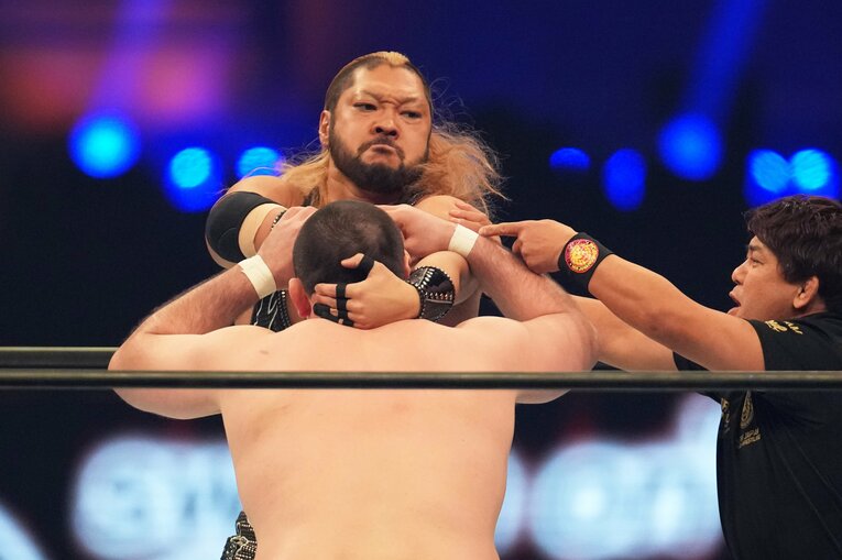 組み合うウルフアロンとEVIL　©Essei Hara