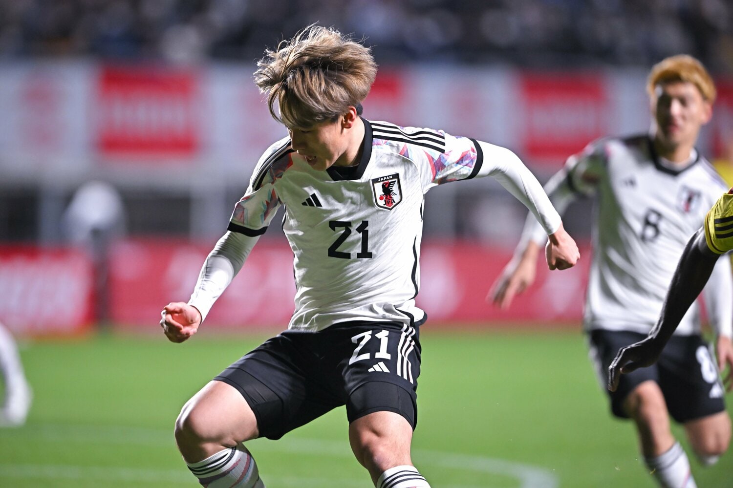 コロンビア戦後、上田綺世は「取れない時期、環境はいくらでもあった」と語った　©Takuya Kaneko/JMPA