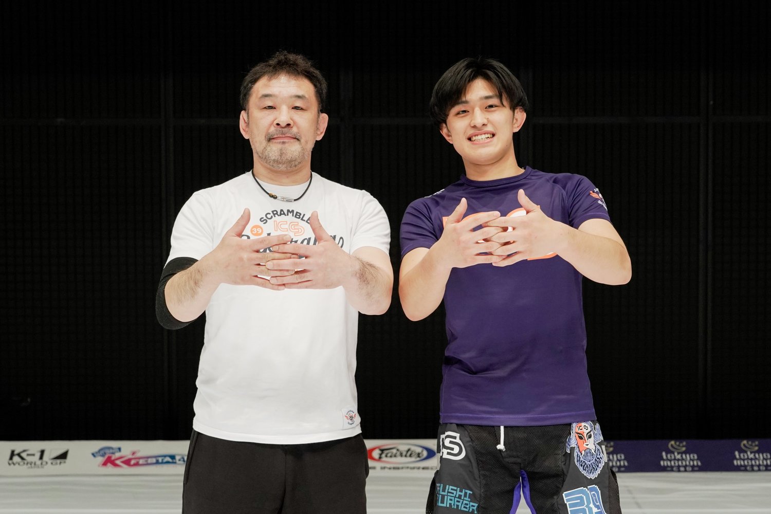 桜庭和志（左）とSAKU Jr.