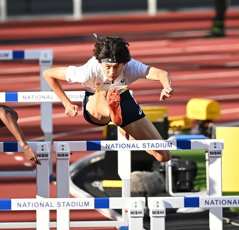 コロナ禍で高校総体がなくなった2020年のゴールデングランプリに出場した桐朋高時代の豊田　©日刊スポーツ／aflo