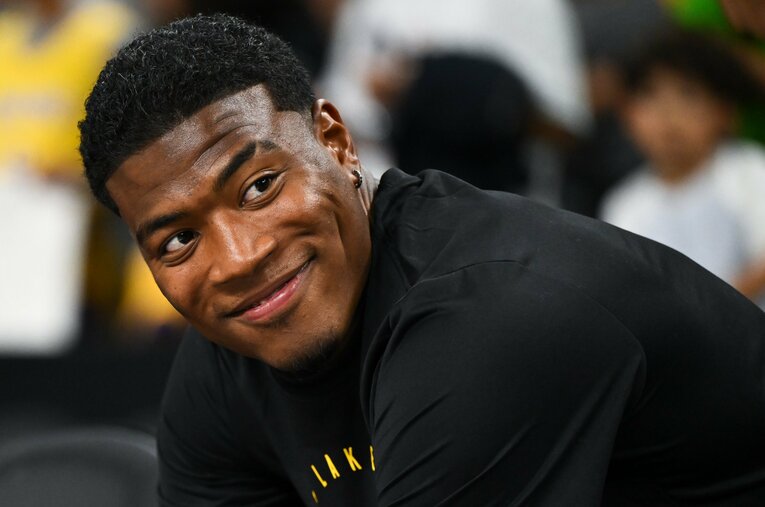 NBAで6シーズン目を迎える八村塁。新生レイカーズでの開幕戦は、日本時間23日午前11時、ティップオフ ／ photograph by USA TODAY Sports/Reuters/AFLO