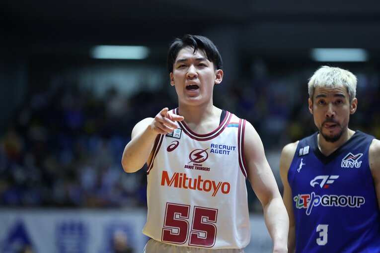 Bリーグ初挑戦となるシーズンだが、既に存在感を見せている岡田　©︎B.LEAGUE