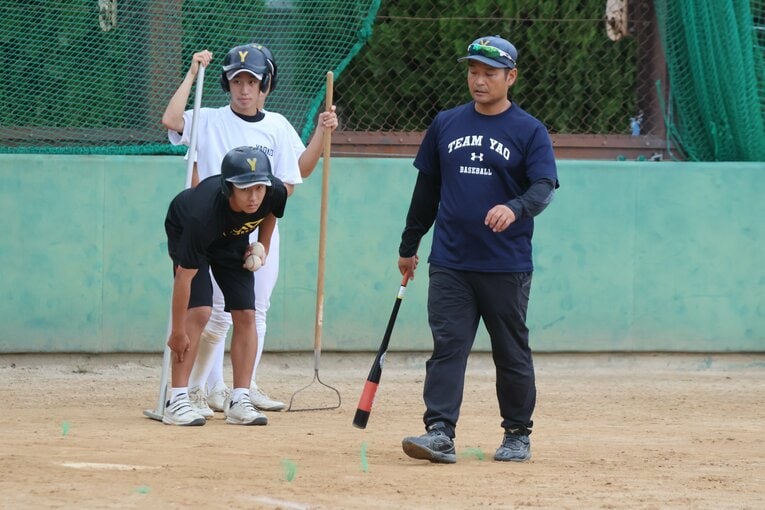 八尾高校の長田監督　©Fumi Sawai