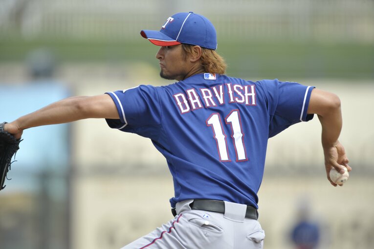 2012年、レンジャーズでのダルビッシュ　©Naoya Sanuki