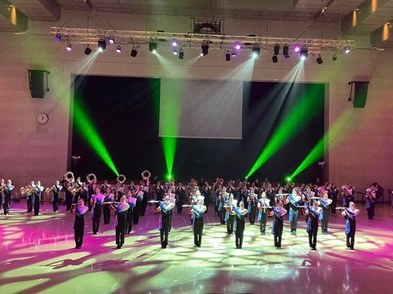 近江高校吹奏楽部のマーチングは、昨年、関西大会で滋賀県勢初の金賞を受賞した　©近江高校吹奏楽部提供