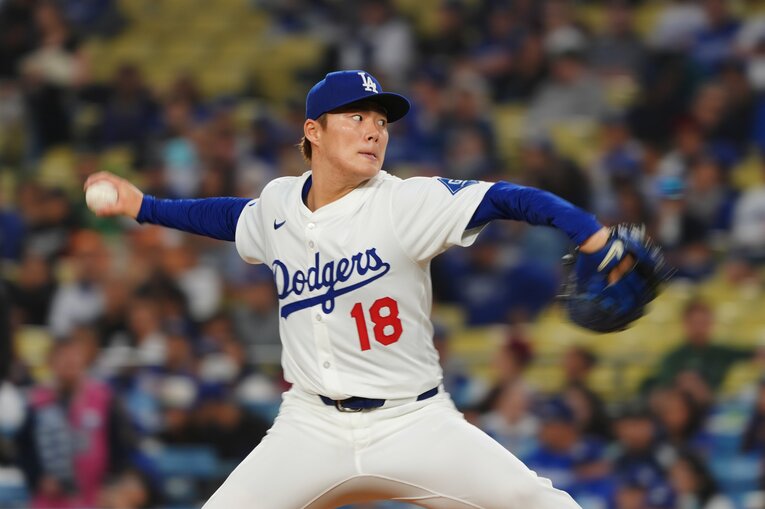 5月14日のアスレチックス戦に先発し、5勝目をあげた山本由伸　©︎Shizuka Minami