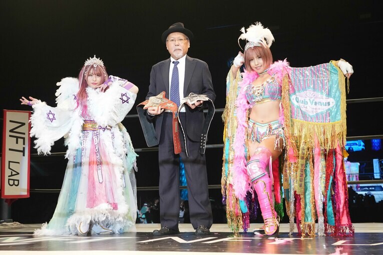 中野たむの赤いベルトと白川未奈の白いベルトをかけたダブルタイトルマッチ。5月27日、大田区総合体育館