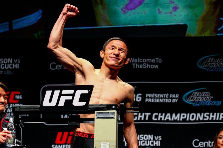 2015年4月、『UFC 186』の計量に臨む堀口恭司　©Susumu Nagao