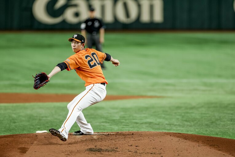 5月24日のDeNA戦で完投し5勝目をあげた戸郷　©︎Kiichi Matsumoto