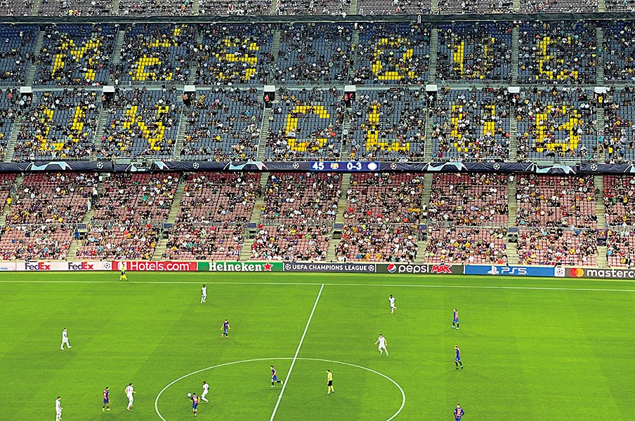 メッシ退団でバルセロナに開いた 大きな穴 ビッグマッチなのに8000人超えの空席 未だ メッシ ユニのファンも リーガ エスパニョーラ Number Web ナンバー